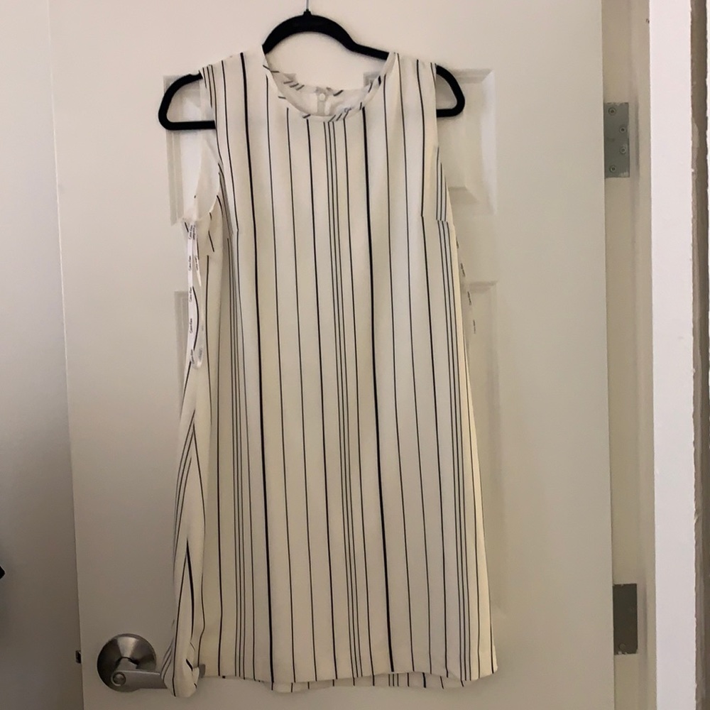 Black and white stripe Calvin Klein shift dress